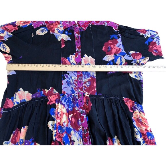 Free People Brunch a Bunch Tunic Shirt Deep Combo Button Down Size Small - Picture 8 of 10
